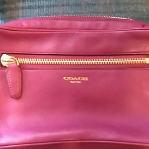 Coach Burgundy Legacy Leather Tassel Chain Flight